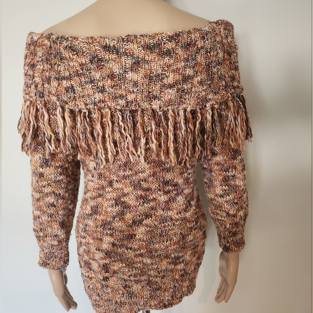 NY&C New York & Company Fringe Sweater Autumn Sweater Chic - Picture 2 of 6